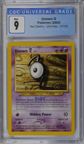 Unown [G] (Unlimited) graded CGC 9 for sale on eBay
