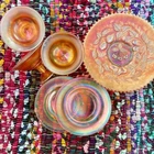 Vintage Carnival Glass Lot-Peach/Marigold