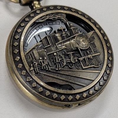 Invicta Vintage Locomotive Train Pocket Watch 47mm Gold 