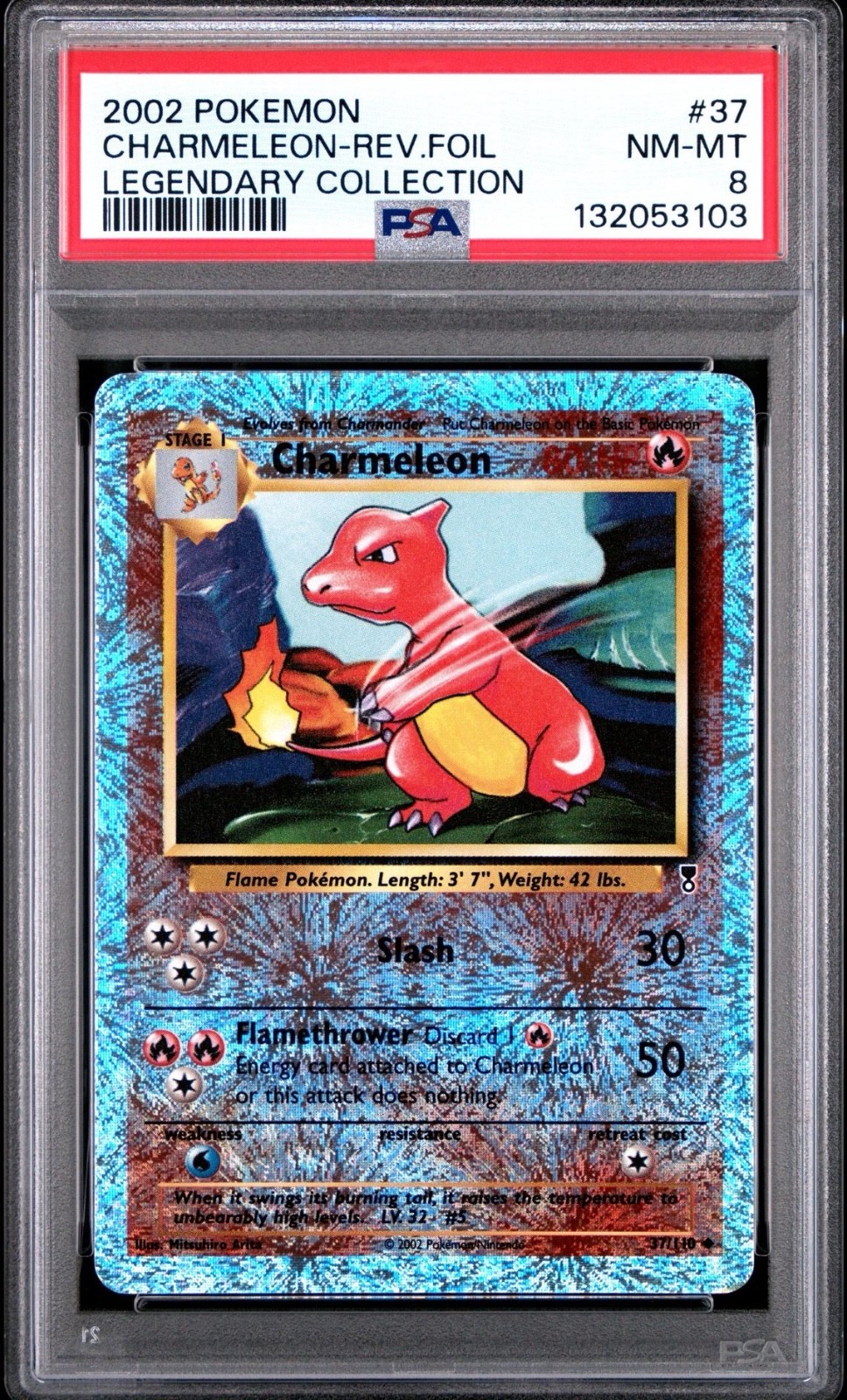Pokemon PSA 8 Charmeleon #37 Reverse Holo Legendary Collection New Cert!
