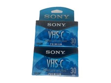 2-Pack VHS-C Sony Premium Grade Video Cassette Tapes SP 30 Minutes EP 90 Minutes