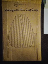 Auroglow Rechargeable Glass Leaf Lamp with USB Charging Cable