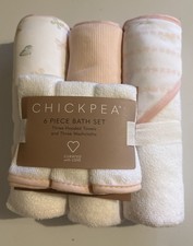 Chickpea Baby Bath Set 6 Piece, 3 Hooded Towels, 3 Washcloths