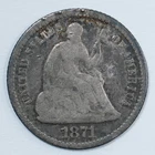 1871 Seated Liberty Half Dime — photo from another recent sale