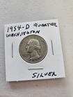 1954 D Washington Quarter 25C Silver Circulated Uncertified US Coin