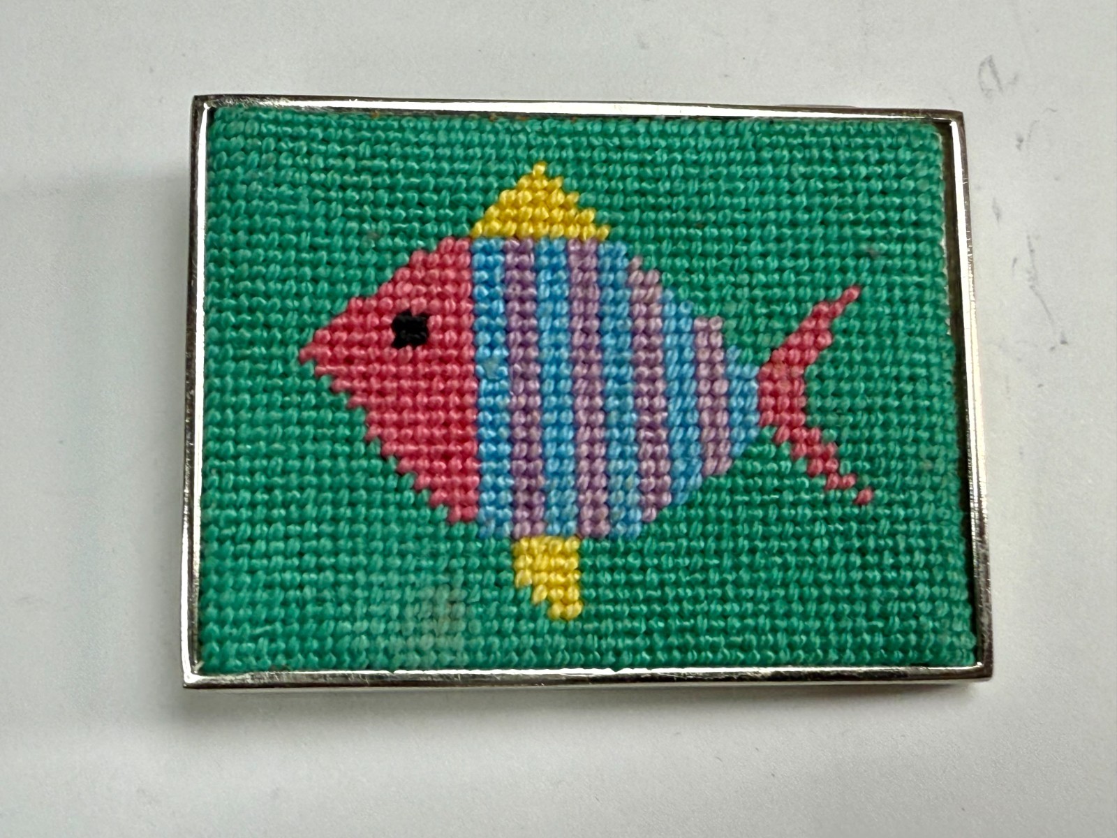 Goldfish Geometric Pattern Multi-Color Needlepoin… - image 11