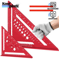 Zimmermannswinkel Set 2PCS Multifunktional 18Cm 30Cm Aluminium Mit Bleistift Rot