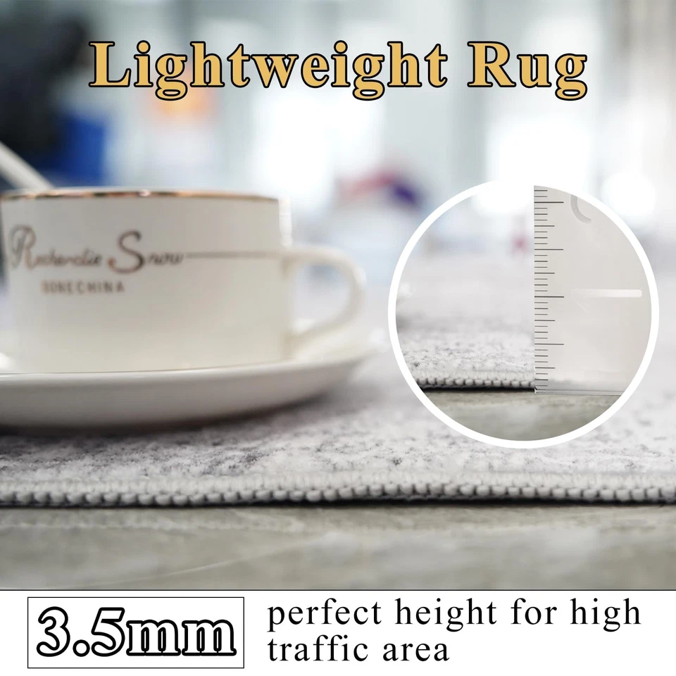 Washable 6ft Round Rug - Abstract Rugs for Living Room Large Area Rugs Modern... - Image 4 of 4