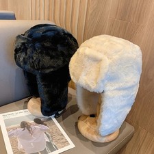 Unisex Ushanka Winter Hat Faux Fur Ear Flaps Warm Adjustable Pilot Bomber Cap