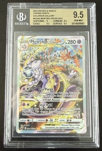 Pokemon TCG  Mewtwo VSTAR GG44  Crown Zenith Galarian Gallery BGS 9.5 GEM MINT