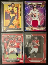 4-card Kyle Trask lot: includes RCs, memorabilia, acetate