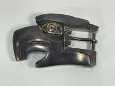 Huge Rare Kieselstein Sterling Silver Eagle / Hawk Belt Buckle 1992 USA VGC