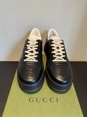 GUCCI GG schwarze Sneaker Schuhe - Größe 12+ (46,5/47) - Limited Edition ORIGINAL