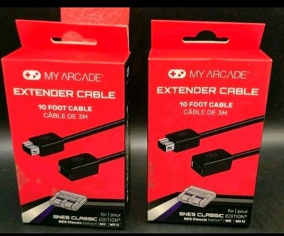 10ft My Arcade Gamepad Extender Cable Nintendo Lot Of 2 SNES NES Classic 