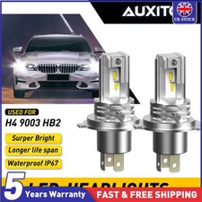 AUXITO H4 LED Headlights High Beam or Low Beam Bulbs Super Bright 6000K White 2x