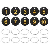 10Stk Runde Id-NummernschildanhäNger Mit SchlüSselringen, Gelb-Schwarz