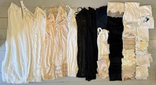 33 Vtg 1970s-2000s Half Full Slips Extra Black White Tan S-3X Satin Lace