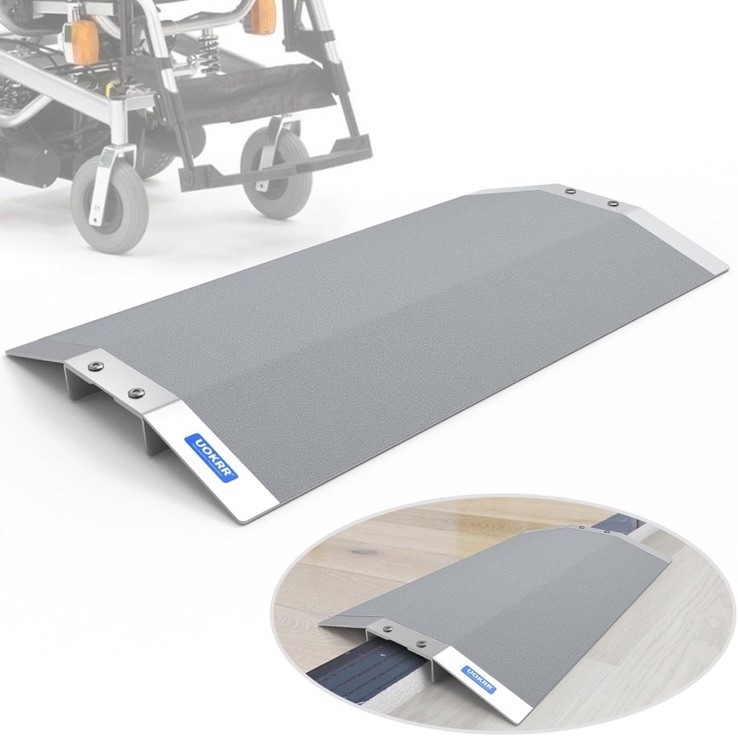 Adjustable 28.5 Inch Wide Bridge Threshold Ramp for Wheelchair & Scooter Safety