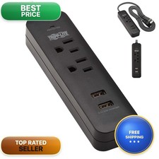 Tripp Lite Surge Protector Power Strip 2-Outlet W 2 USB Ports 2.1A 6ft Cord