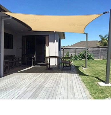 Sunny Guard Sun Shade Sail 10'x13'TRectangle Sand UV Block Sunshade for Backyard