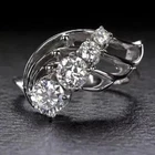 2.10Ct Round Cut Real Moissanite Four Stone Engagement Ring 14KWhite Gold Plated