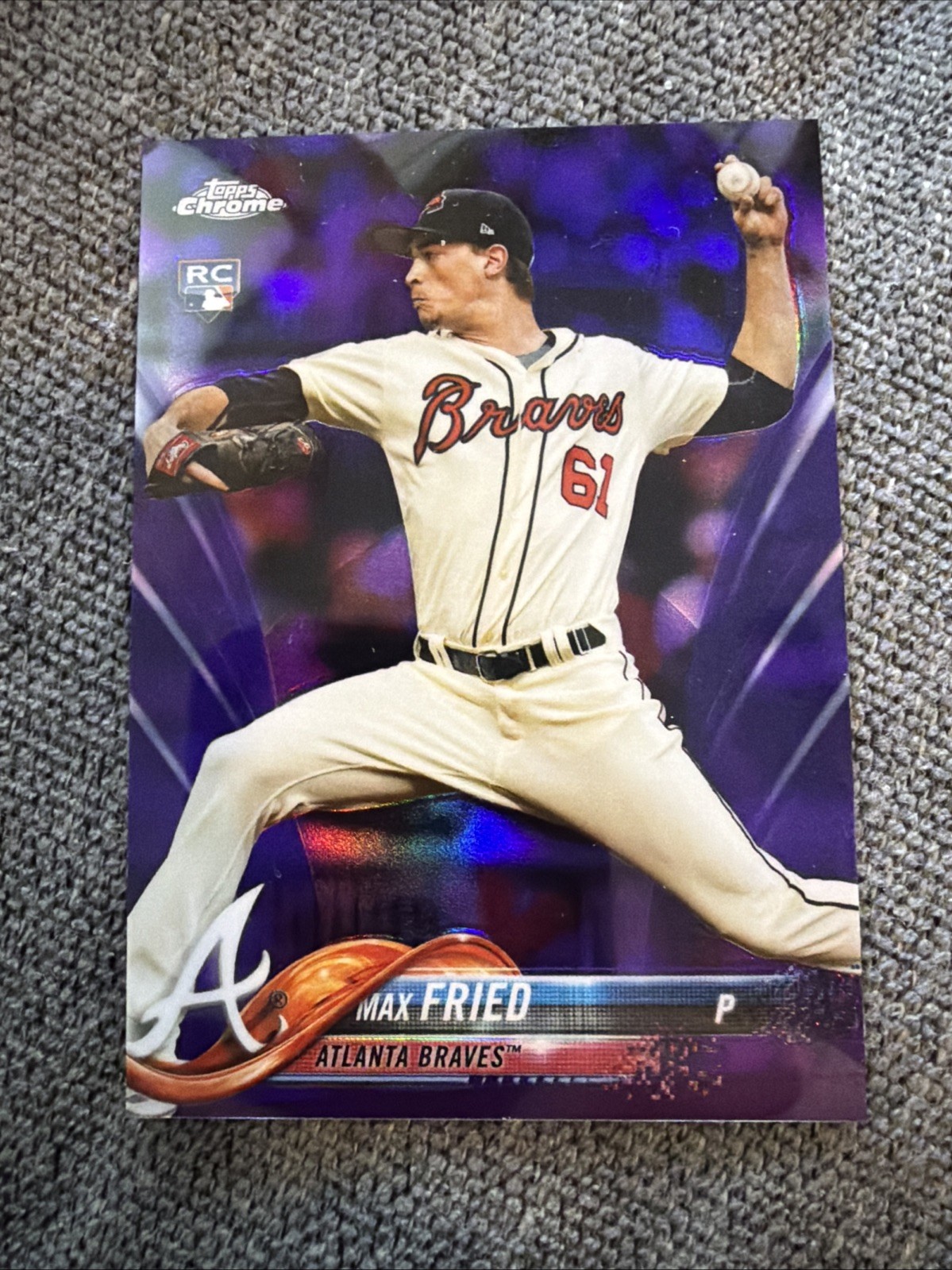 2018 Topps Chrome - Max Fried #66 Purple Refractor /299 (RC)