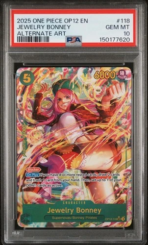 2025 ONE PIECE OP12-118 JEWELRY BONNEY ALTERNATE ART PSA 10