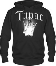 Tupac - Tupac - B W West Coast Photo - Pullover Hoodie - XL Black 31781849A4 Ne