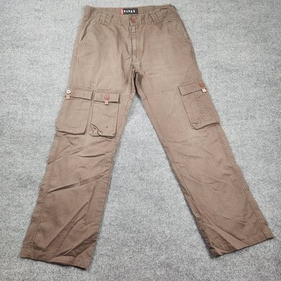 Levi Strauss Sykes Mens Brown Cargo Pants Relaxed Straight Utility 32x30