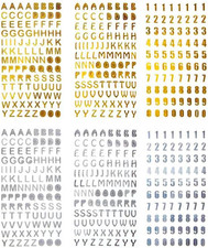 Glitter Self Adhesive Glitter Alphabet Stickers, 6 Sheets Letter and Number Stic