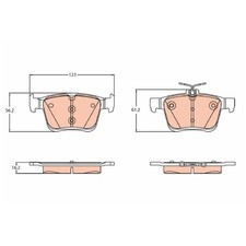 Satz Bremsbeläge Bremsklötze hinten für VW T-ROC A11 AC7 Touran 5T1 | 2449342