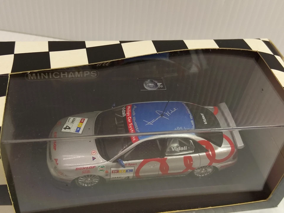 1:43 diecast Minichamps Audi A4 #1 Campeón de Italia 1995, E. Pirro. (182) NUEVO Foto 4 de 4