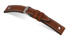 RIOS1931 Genuine Vintage Leather Watch Band Strap 22 mm Brown Cognac "London"