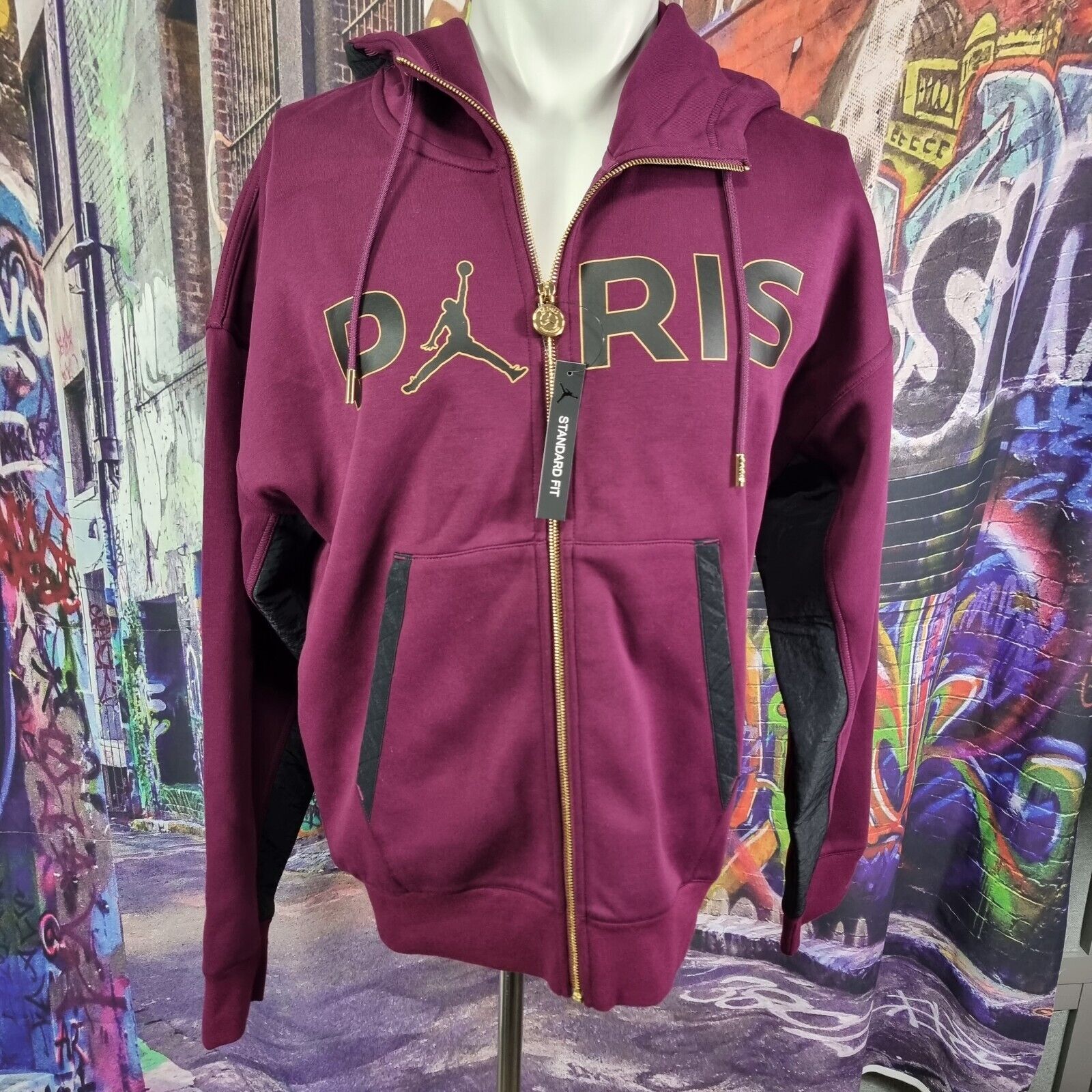 novia por no mencionar pellizco Nike Jordan Paris St Germain PSG Full Zip Hoodie Burgundy Black Cv9910-610  Sz XL for sale online | eBay