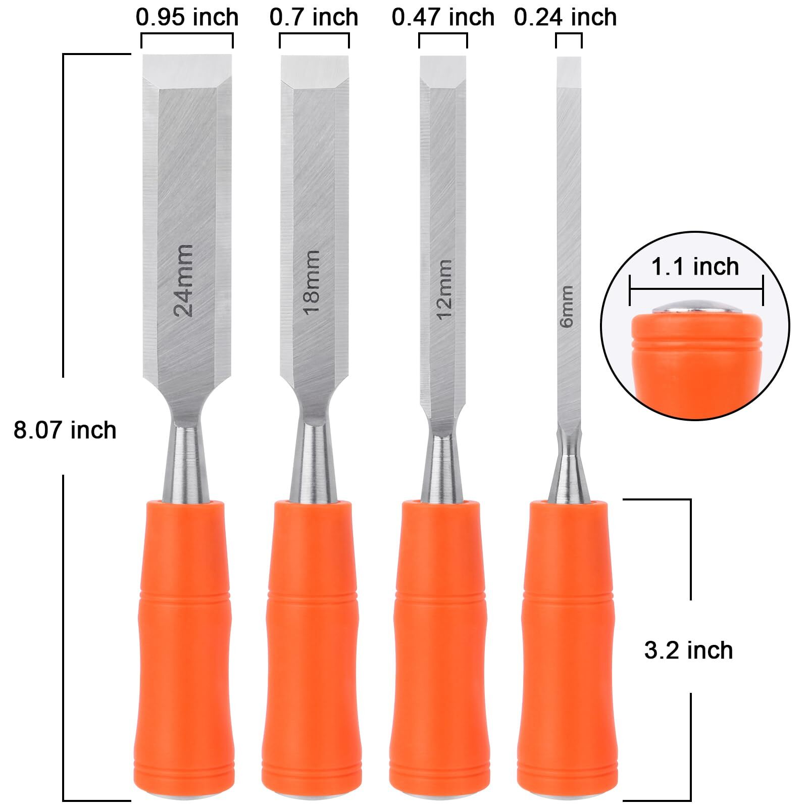 4 Piece Wood Chisel Sets Woodworking Tools Set, Wood Chisels for Woodworking wit