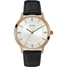 GUESS W0664G4,Men's Dress Sport,Leather Strap,Stainless Steel Case,WR