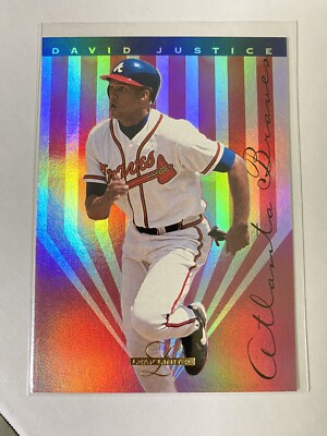 1995 Leaf Limited Prism Foil Atlanta Braves Baseball Card #95 David Dave Justice