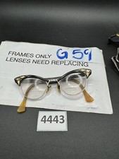 Vintage 50's Style American Optical Horn Rim Glasses 1/10 12K Gold Filled 5 1/2