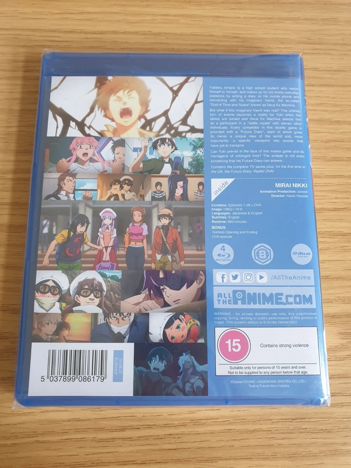 The Future Diary (Mirai Nikki) Complete Series - Blu Ray - New & Sealed UK Anime - Image 2 of 2
