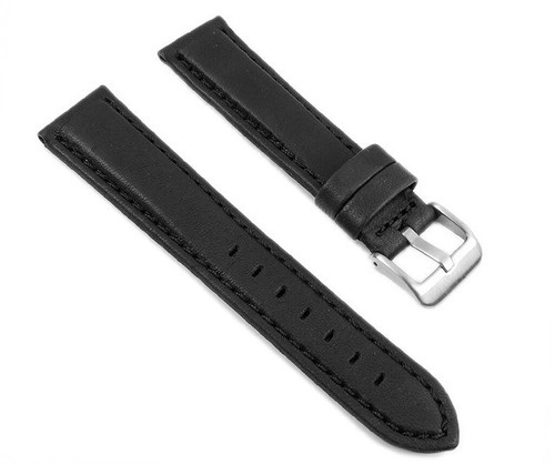Bracelet Montre En Cuir Vachette Noir 22mm Avec Boucle - Marque Uxcell, Neuf Avec étiquettes