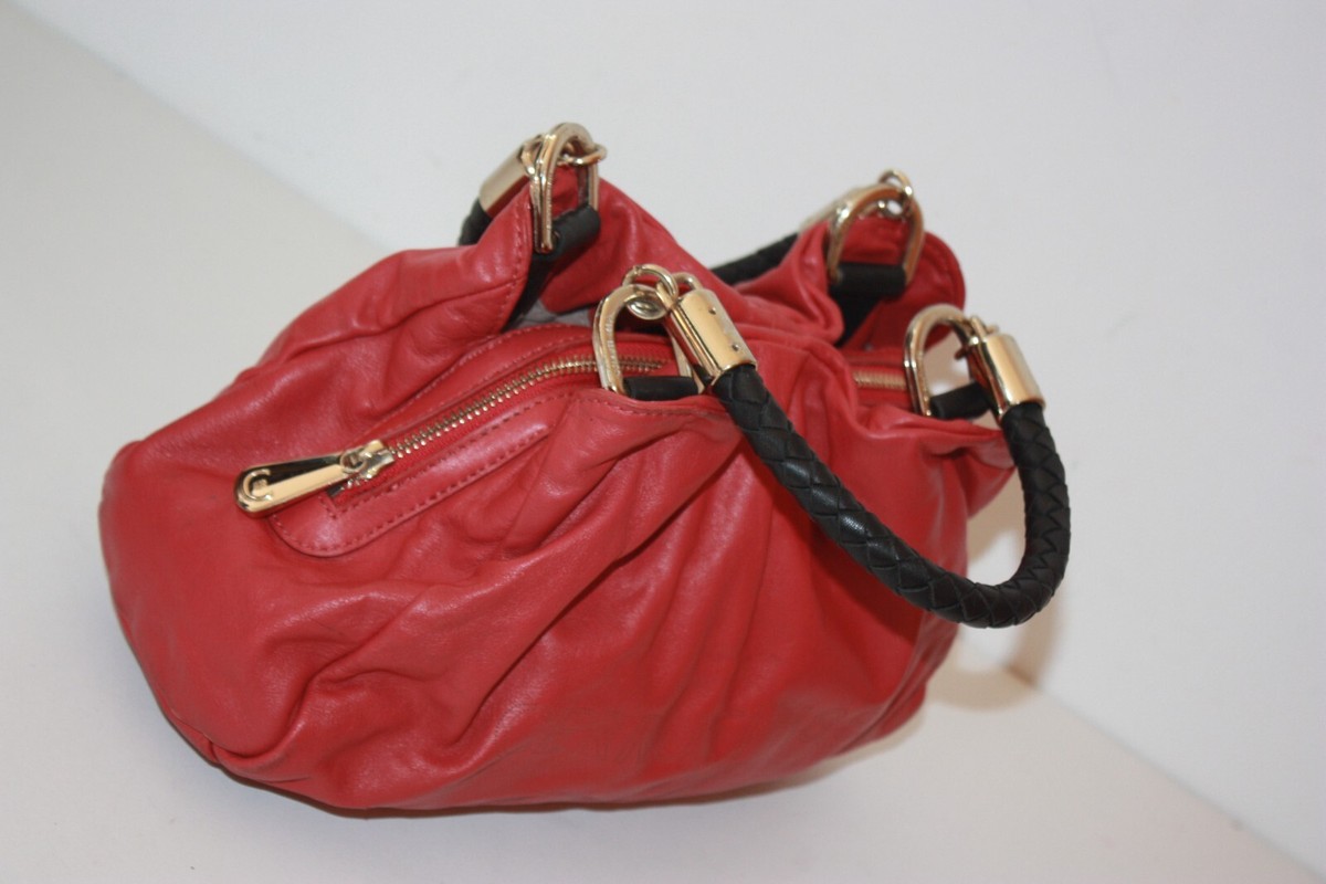 CERRUTI 1881 Sac Cabas Cuir Souple Teinte Framboise Anses