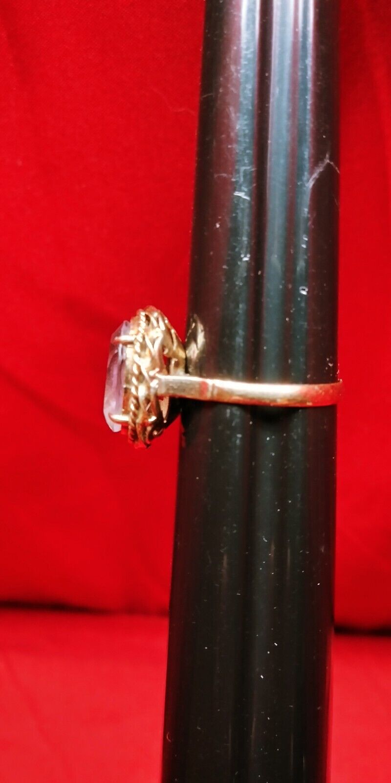 Amethyst Filigree 14k Gold Ring Size 7.75 Antique… - image 18