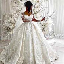 3D Flowers Applique Wedding Dresses Sweetheart Ball Gowns Beads Bridal Dresses