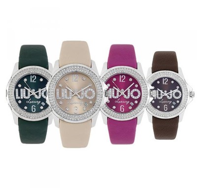 Watch donna LIU JO Luxury SHINE Leather Swarovski Lady + Clutch Bag | eBay