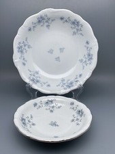 Johann Haviland Germany Blue Garland China 7-1/2" Soup 5" Dessert Bowls