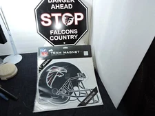 NFL  Falcons vinyl stop sign with large magnetic emblem