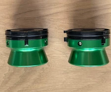 Pair Revox Reel to Reel tape Nab hub Aluminium GREEN Adapters 10.5 inch