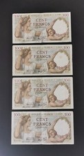 100 FRANCS 1941 SULLY 9 - 1 - 1941 LOT 4 BILLETS /  BANQUE DE FRANCE