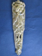 Ornement tête lion pattes décoration pilastre meuble laiton ancien haut 15,4 cm