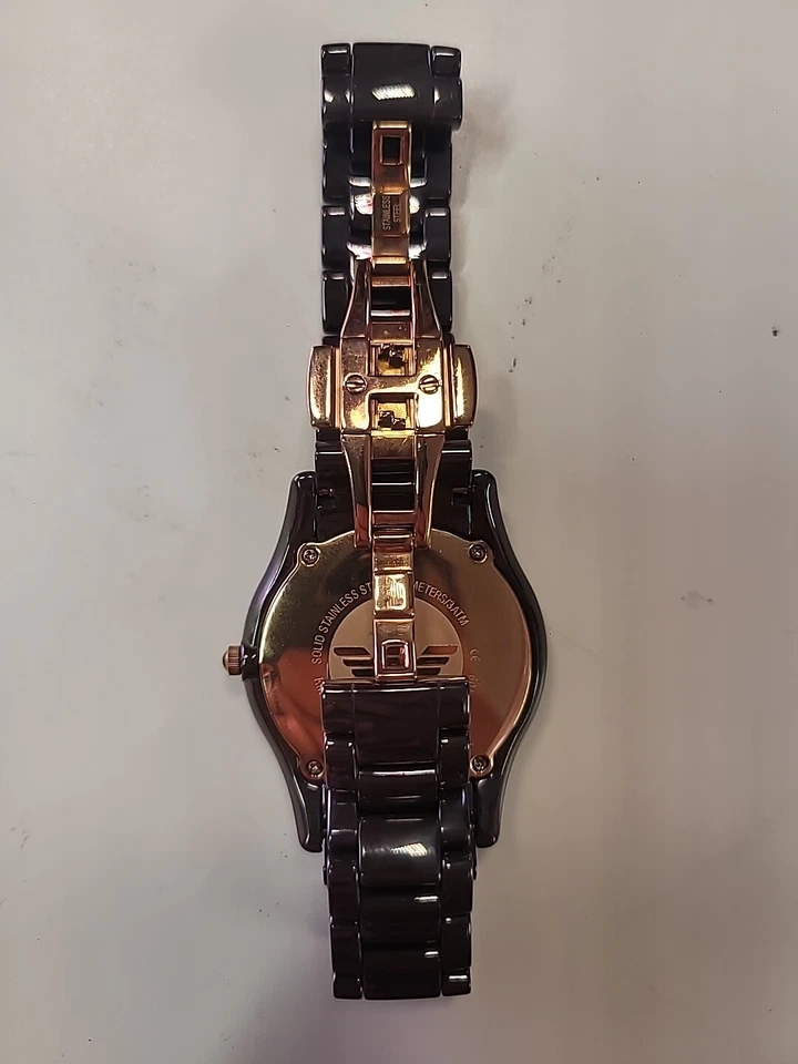 Emporio Armani AR1445 Ceramica Brown Dial Brown Ceramic Band Women's Watch.  - Image 2 of 4